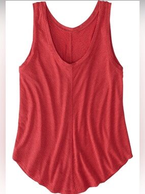 Prana Women's Red Scoop Neck Flowy Tank Top